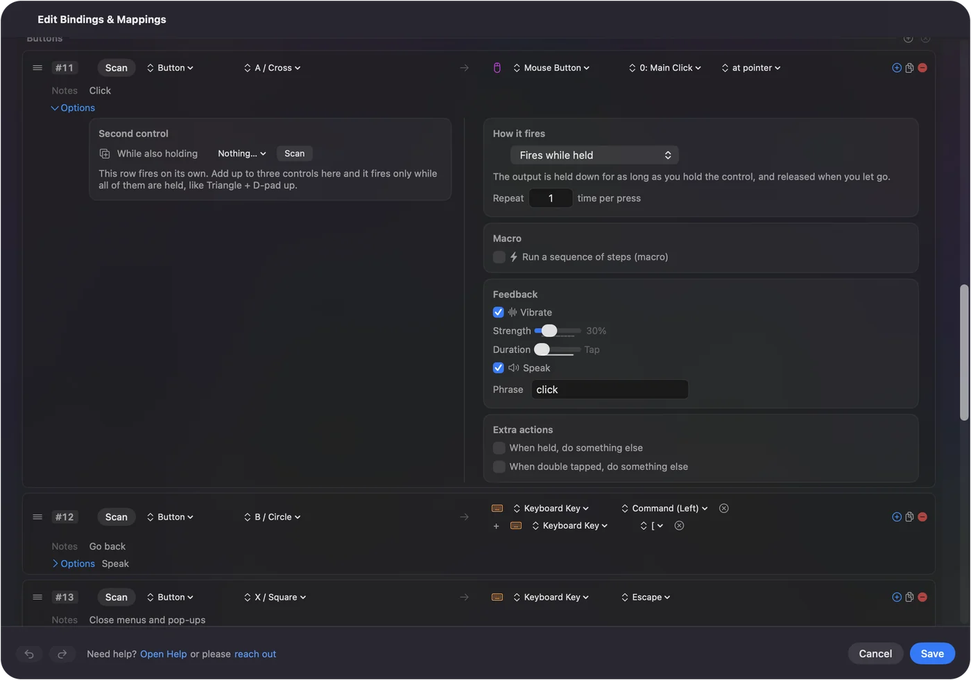 Easy-Browse-Zeile für Klick mit eingeschaltetem Speak und dem gesprochenen Wort click.