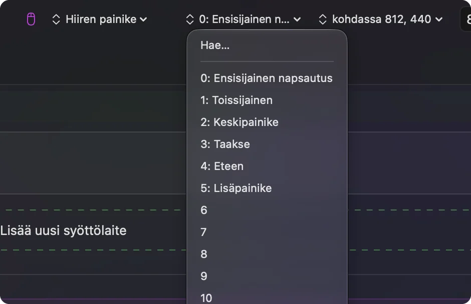 InputConfig-hiiririvin ulostulovalikko.