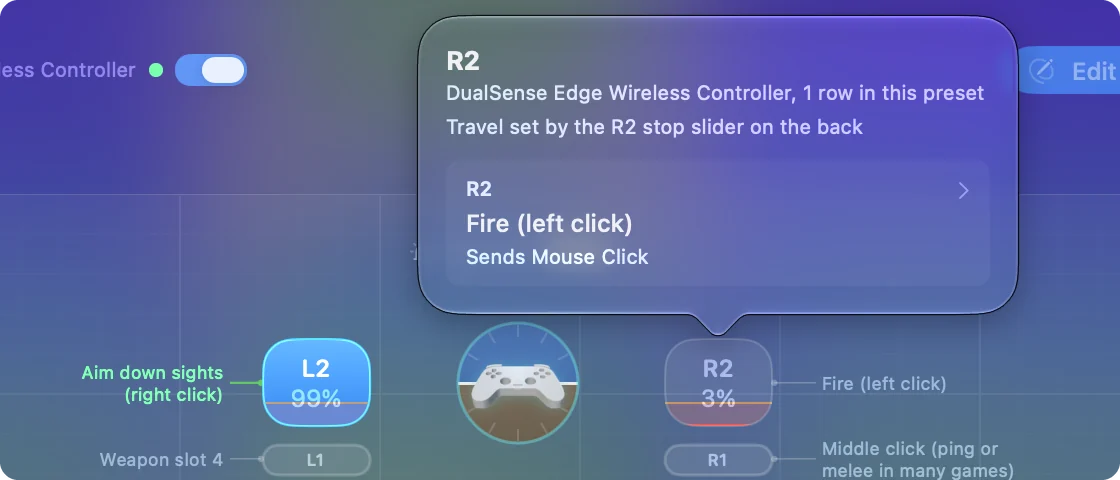 Popover over the right trigger in the Live Visualizer, naming the control and describing the one row that uses it.